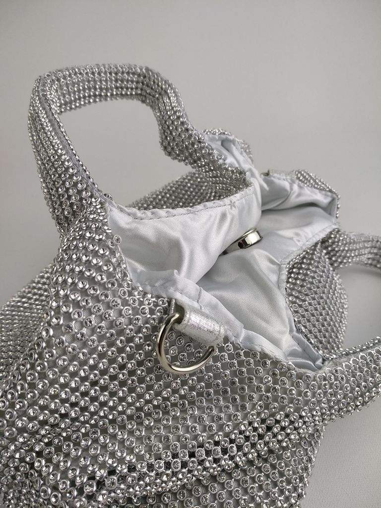 Manhattan Bolso Tote Mini Plata - Vista Cierre Plata - Vista Cierre