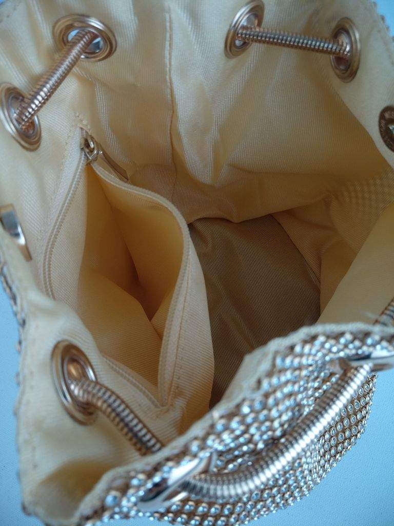 Paris Bolso Bombonera Dorado - Vista Interior Bolsillo Dorado - Vista Interior Bolsillo