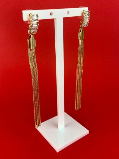 Eclipse Dorado – Pendientes largos dorados