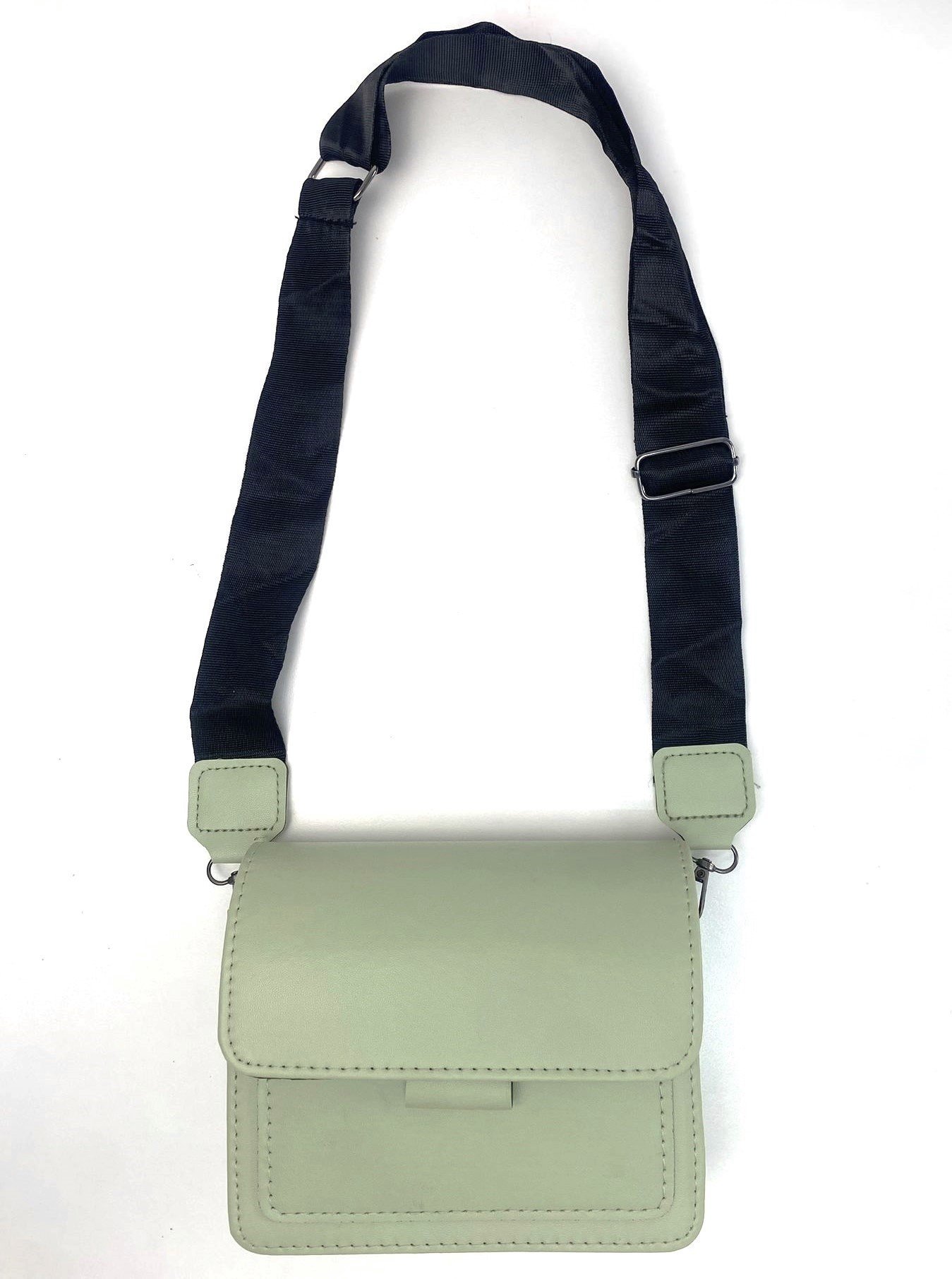 Bolso Bandolera Cuadrado estilo Vintage Con Correa Ancha Verde - detalle