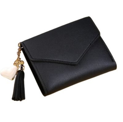 Cartera Pequeña para tarjetas y billetes con Hebilla Magnética Negro