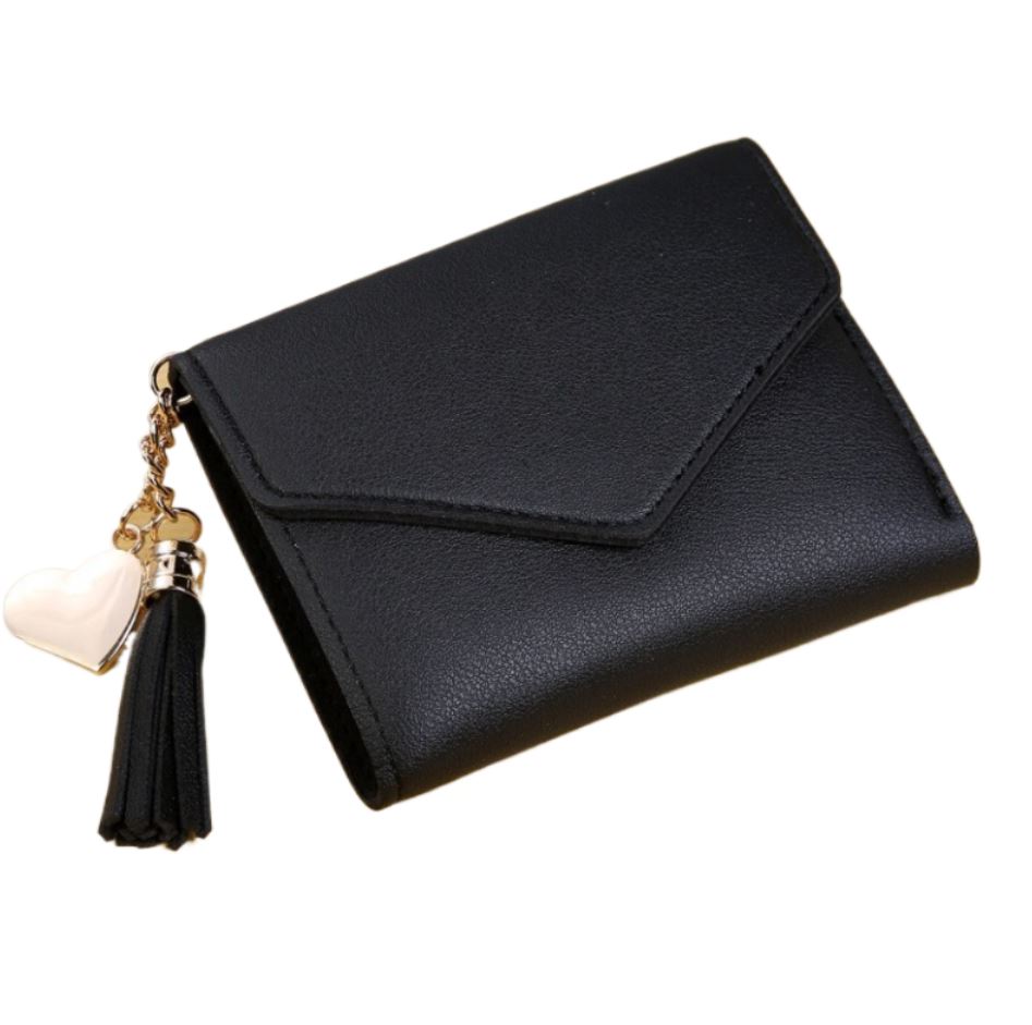 Cartera Pequeña para tarjetas y billetes con Hebilla Magnética Negro