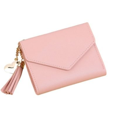 Cartera Pequeña para tarjetas y billetes con Hebilla Magnética Rosa