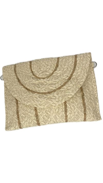 Bolso tipo cartera grande de mano de fibra vegetal – Cartera Grande Glamour
