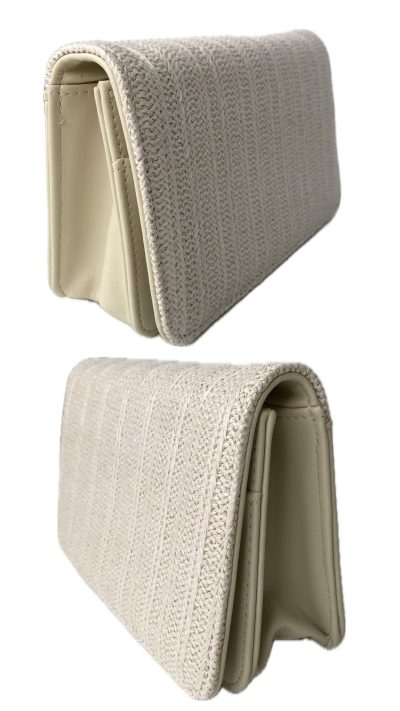 Bolso pequeño Combinación Cuero PU y fibra vegetal color rosado – Bolso Claudia