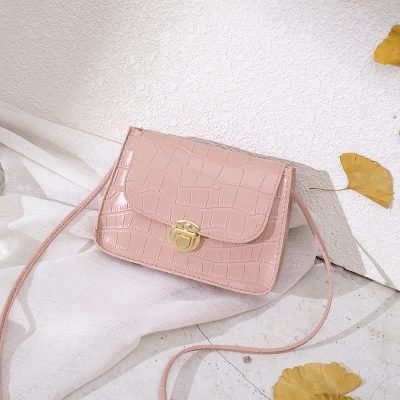 Mini Bolso Bandolera Cocodrilo Rosa