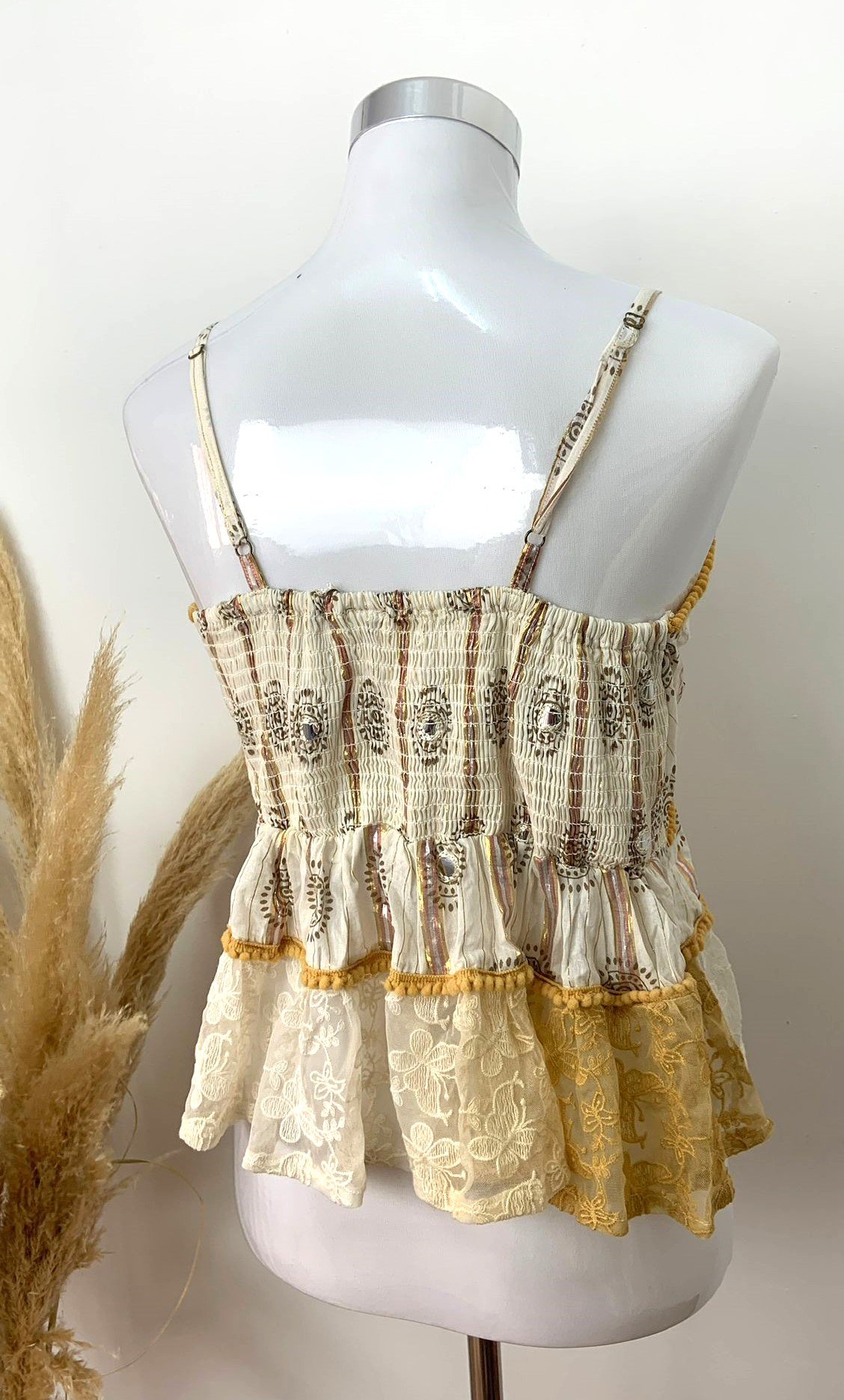 Top Boho - Top Córdoba Mostaza - de espalda