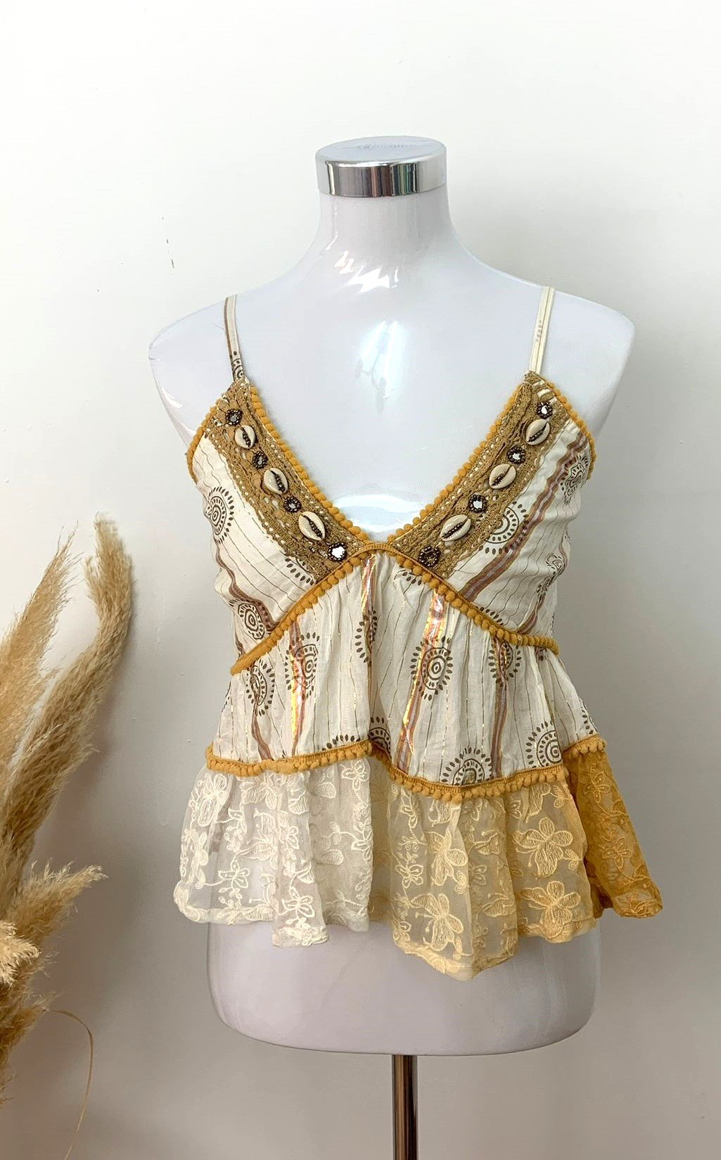 Top Boho - Top Córdoba Mostaza - de frente