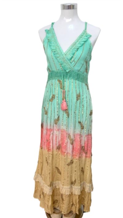 Vestido Boho Largo Verde Agua – Vestido Menorca