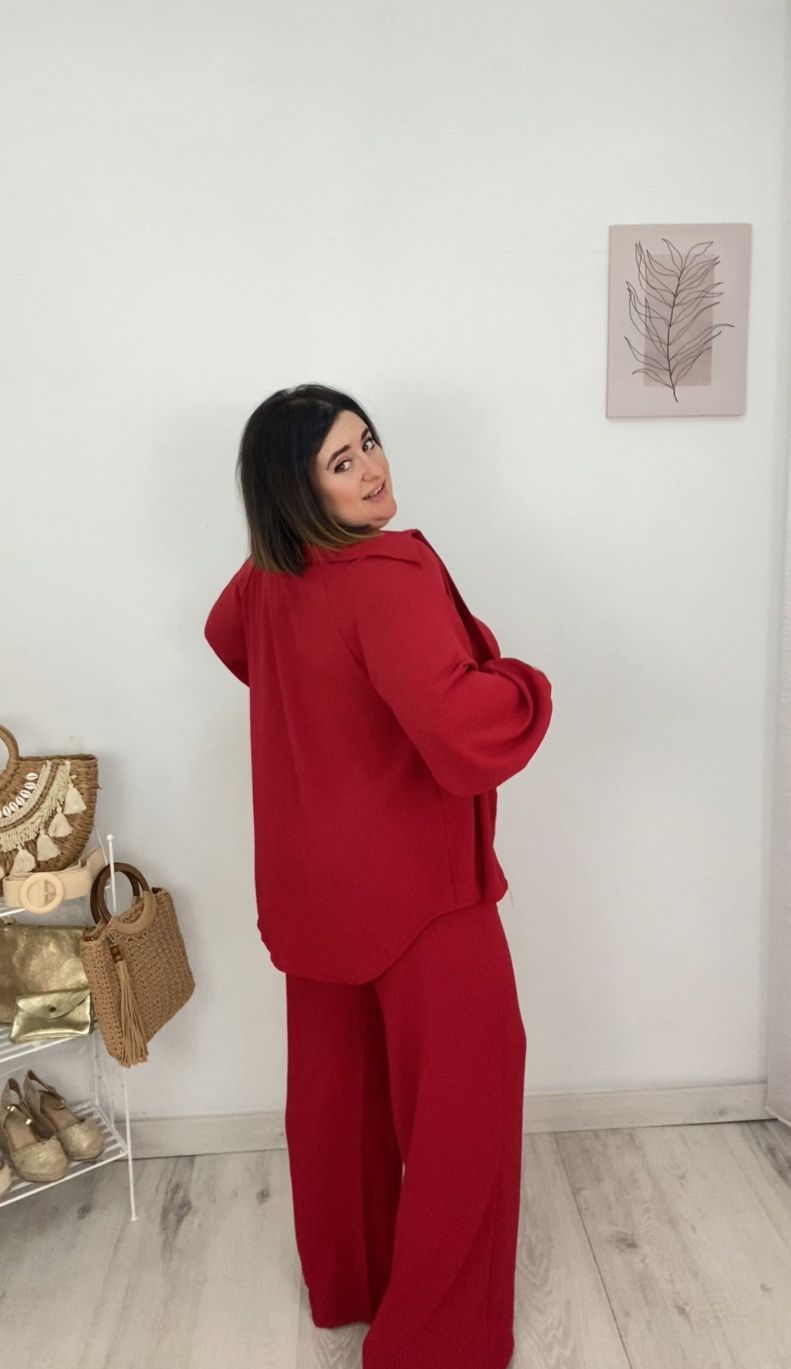 Conjunto Jerez Rojo - camisa de espalda