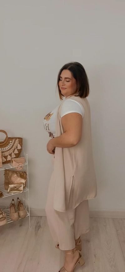 Conjunto Chaleco y Pantalón Málaga Beige