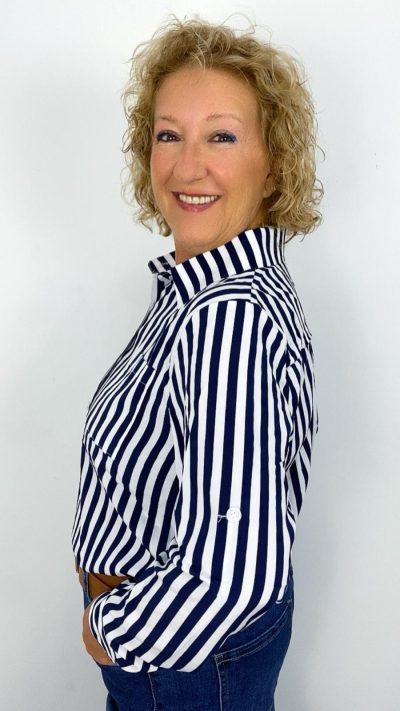 Camisa Rayas Azul Marino