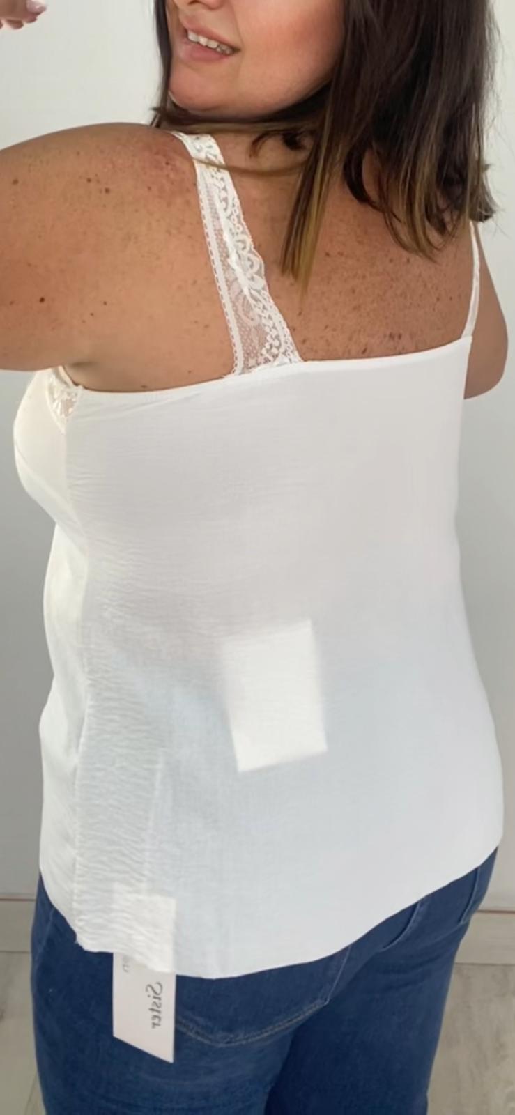 Lencero talla única (pequeña S-L) color blanco de espaldas