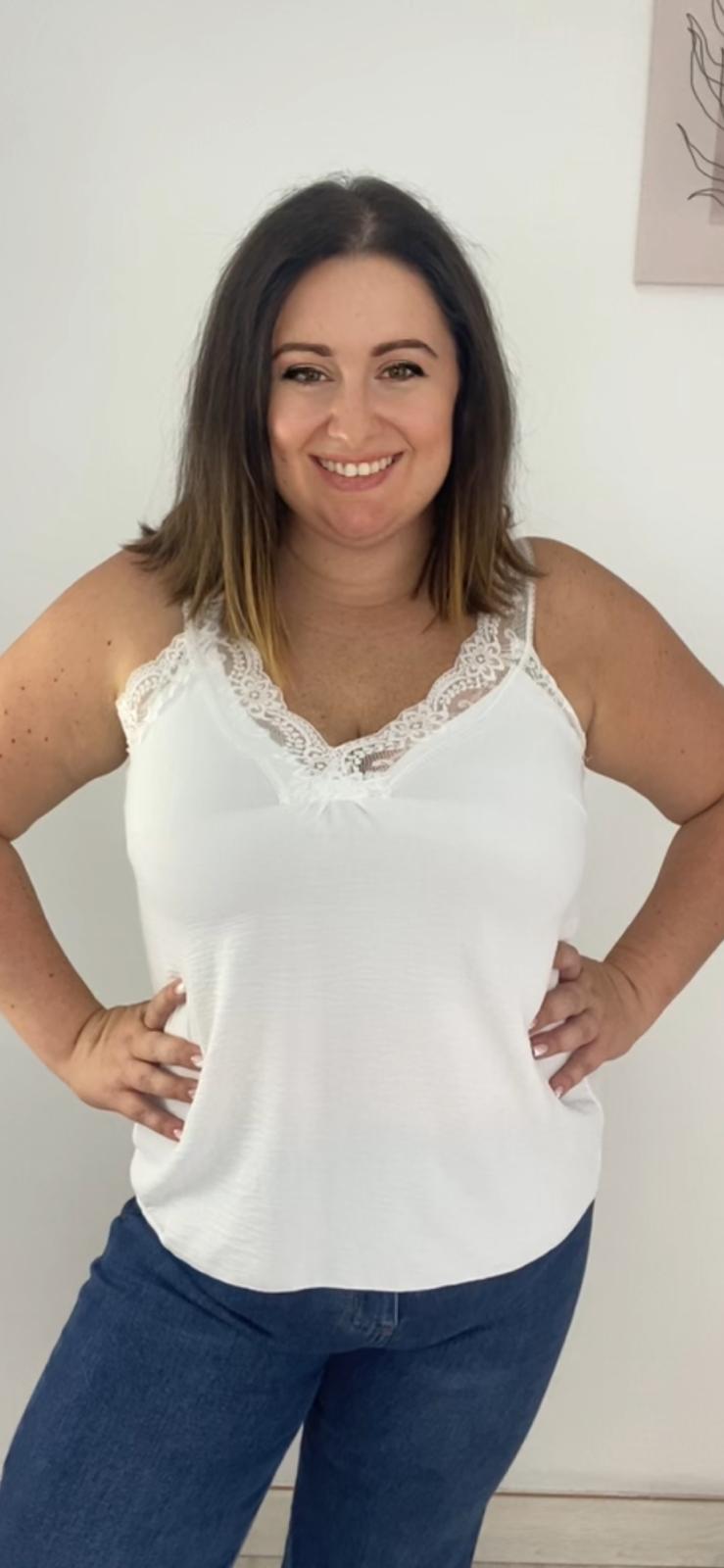 Lencero talla única (pequeña S-L) color blanco de frente